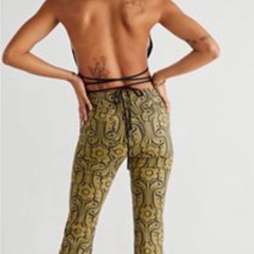 Floral Patterned Boot Cut Pants